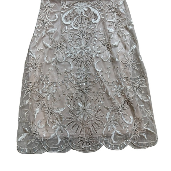Sue Wong Nocturne Champagne Blush Embroidered Cocktail Dress Women’s US 4 - Picture 7 of 8